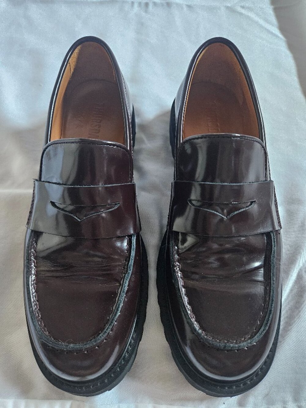 Thursday Boots Lug Sole Penny Loafer, Burgundy, Sz. 8.5, Good condition